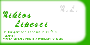miklos lipcsei business card